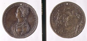 Porträtmedaille, Vorderseite zeigt Hippolytus Gonzaga, Rückseite möglicherweise Juno auf ihrem Wagen von Jacopo Nizzola da Trezzo