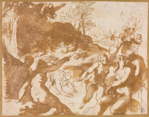 Apollo und die Musen, geweckt vom Ruf des Ruhms, 1590er Jahre von Jacopo Palma il Giovane