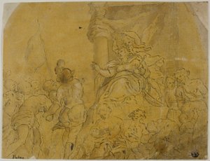 Studie für Venedig, gekrönt von Sieg, empfängt ihre Untertanen von Jacopo Palma il Giovane