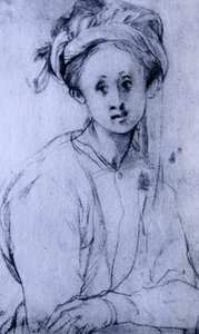 Studie eines jungen Mädchens (Kreidezeichnung)