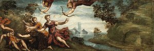 Apollo und Artemis töten die Kinder der Niobe, ca. 1545-48