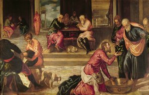 Christus wäscht die Füße der Jünger
