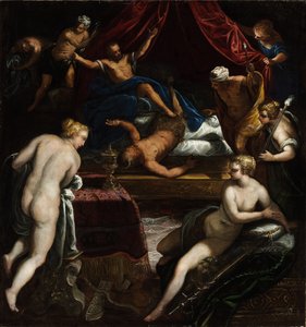 Herkules vertreibt den Faun aus Omphales Bett