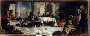 Jesus Christus wäscht die Füße seiner Jünger. Gemälde von Jacopo Robusti genannt Il Tintoretto