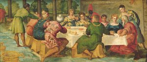 Das Festmahl des Königs Belsazar (Detail) von Jacopo Robusti Tintoretto