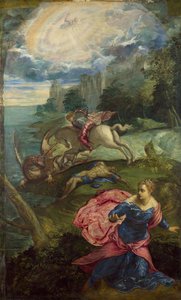 Sankt Georg und der Drache, um 1555 von Jacopo Robusti Tintoretto