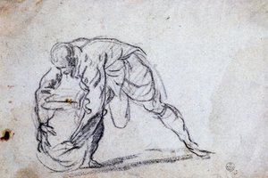 Studie für eine gebogene männliche Figur
