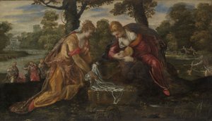 Die Auffindung des Moses, ca. 1555-75 von Jacopo Robusti Tintoretto