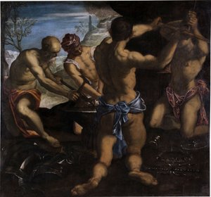 Die Schmiede des Vulkan, 1576-1577 von Jacopo Robusti Tintoretto