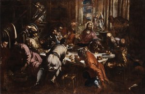 Jacopo Tintoretto Letztes Abendmahl (Studie für San Trovaso Letztes Abendmahl) von Jacopo Tintoretto
