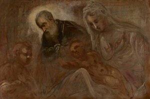 Die Heilige Familie mit dem jungen Johannes dem Täufer von Jacopo Tintoretto