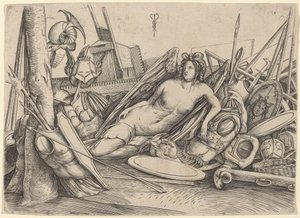 Sieg, der sich unter Trophäen ausruht von Jacopo de Barbari