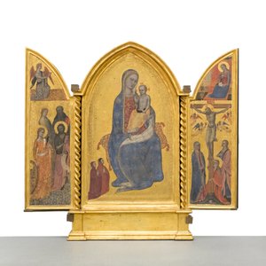 Madonna mit Kind; Verkündigung; Kreuzigung und Heilige von Jacopo di Cione