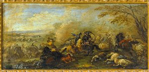 Eine Schlacht zwischen Christen und Muslimen von Jacques (1621 76) Courtois