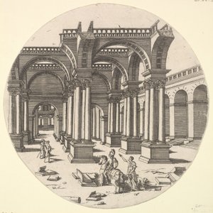 Perspektivische Ansicht, Tempel der Isis, 1551