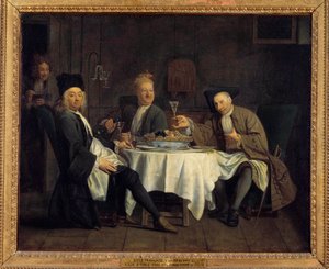 Weintrinker, einst sagte der Dichter Alexis Piron (1689-1773) am Tisch mit seinen Freunden Jean Joseph Vade (1720-1757) und Charles Colle (1709-1783)