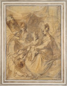 Heilige Familie mit den Heiligen Anna und Maria Magdalena von Jacques Bellange