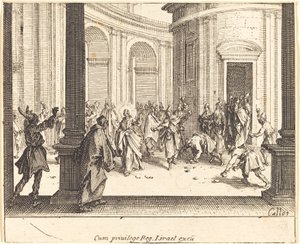 Christus und die Ehebrecherin von Jacques Callot