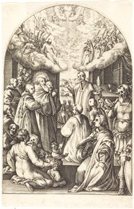 Tod des heiligen Benedikt von Jacques Callot