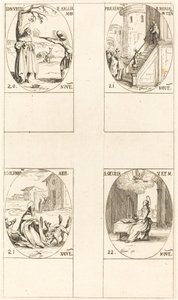 Edmund, König von England, Märtyrer; Darstellung der Jungfrau; St. Columban; St. Cäcilia von Jacques Callot