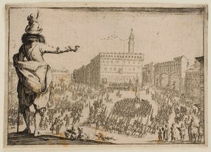 Fest auf der Piazza Signoria in Florenz, aus „Die Kaprizen“ (Florenz-Ausgabe) von Jacques Callot