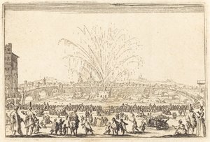 Feuerwerk am Arno, Florenz von Jacques Callot