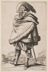 Herr in einem Pelzbesetzten Mantel, aus der Serie „Der Adel“ von Jacques Callot