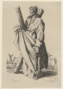Heiliger Andreas, Blatt 6 der Folge "Jesus, die zwölf Apostel und Maria" von Jacques Callot