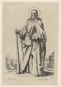 Heiliger Jakobus der Jüngere, Blatt 9 der Folge "Jesus, die zwölf Apostel und Maria" von Jacques Callot