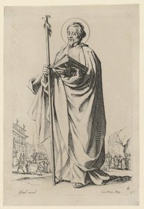 Heiliger Thomas, Blatt 10 der Folge "Jesus, die zwölf Apostel und Maria" von Jacques Callot