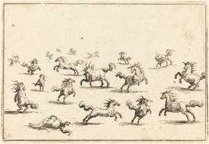 Pferde im Galopp von Jacques Callot