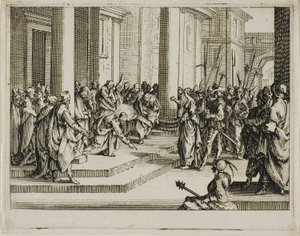 Jesus und die Ehebrecherin, aus Das Neue Testament von Jacques Callot