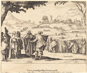 Jesus mit den Pharisäern von Jacques Callot