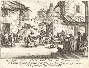 Das gemästete Kalb töten von Jacques Callot