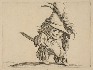 Der Mann mit einem hängenden Bauch und einem sehr hohen Hut, 1616-22