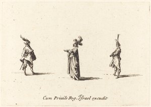 Dame mit Federhut und zwei Herren, wahrscheinlich 1634