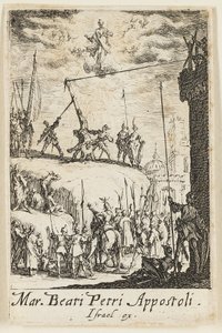Martyrium des Heiligen Petrus, Tafel eins aus Die Martyrien der Apostel von Jacques Callot