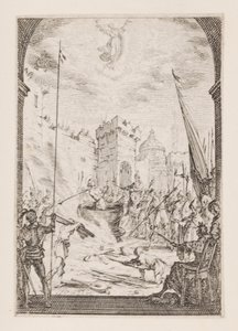 Martyrium des Hl. Johannes des Evangelisten, Nr. 2 aus Das Martyrium der Apostel von Jacques Callot