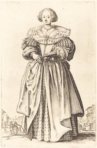 Edle Frau mit Fächer