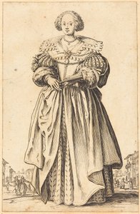 Edle Frau mit Fächer von Jacques Callot