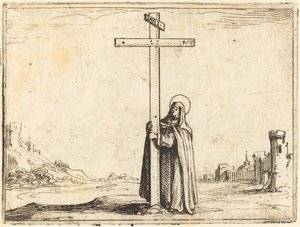Nonne umarmt das heilige Kreuz