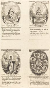 Unsere Liebe Frau vom Rosenkranz; Jungfrau und Kind erscheinen in einer Wolke; Triumphierende Jungfrau; Reu von Jacques Callot