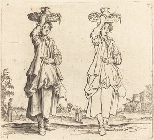 Bäuerin mit Korb auf dem Kopf, Vorderansicht, 1617-1621