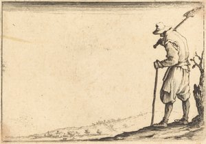 Bauer mit Schaufel auf der Schulter