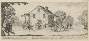 Plünderung, Blatt 4 der Folge "Grauen des Krieges" von Jacques Callot