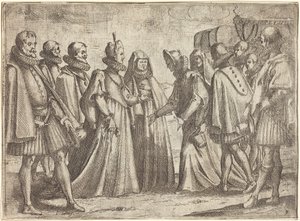 Empfang in Mantua (recto) von Jacques Callot
