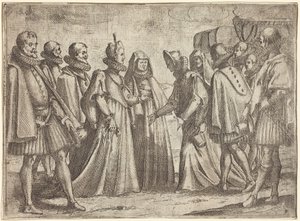 Empfang in Mantua [recto] von Jacques Callot