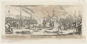 Scheiterhaufen, Blatt 13 der Folge "Grauen des Krieges" von Jacques Callot