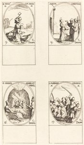 St. Bibiana; St. Birinus; St. Barbara; St. Sabbas von Jacques Callot