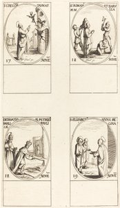 St. Gregor; Sts. Romanus & Barulla; Einweihung der Basiliken von SS. Peter & Paul von Jacques Callot